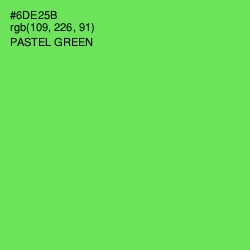 #6DE25B - Pastel Green Color Image