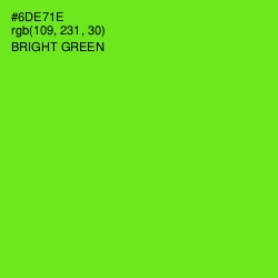#6DE71E - Bright Green Color Image