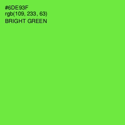 #6DE93F - Bright Green Color Image