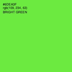 #6DEA3F - Bright Green Color Image