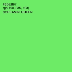 #6DEB67 - Screamin' Green Color Image