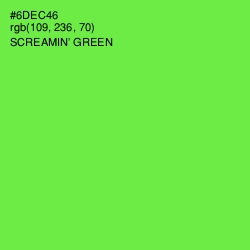 #6DEC46 - Screamin' Green Color Image