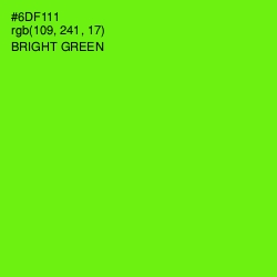 #6DF111 - Bright Green Color Image