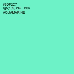 #6DF2C7 - Aquamarine Color Image