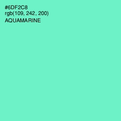 #6DF2C8 - Aquamarine Color Image