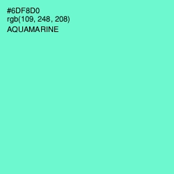 #6DF8D0 - Aquamarine Color Image