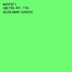#6DFB71 - Screamin' Green Color Image