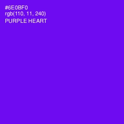 #6E0BF0 - Purple Heart Color Image