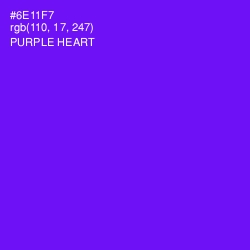 #6E11F7 - Purple Heart Color Image