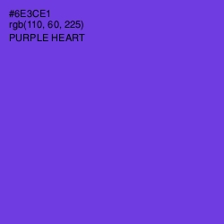 #6E3CE1 - Purple Heart Color Image