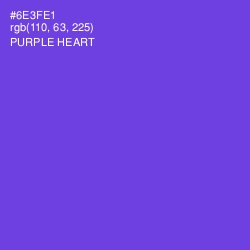 #6E3FE1 - Purple Heart Color Image