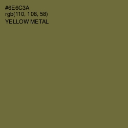 #6E6C3A - Yellow Metal Color Image