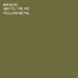 #6E6C3C - Yellow Metal Color Image