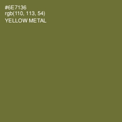 #6E7136 - Yellow Metal Color Image