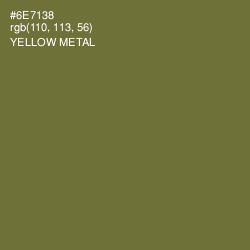 #6E7138 - Yellow Metal Color Image
