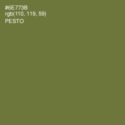 #6E773B - Pesto Color Image