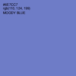 #6E7CC7 - Moody Blue Color Image