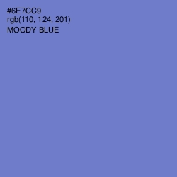 #6E7CC9 - Moody Blue Color Image