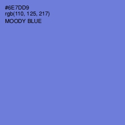 #6E7DD9 - Moody Blue Color Image