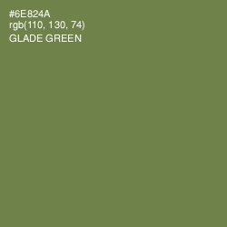 #6E824A - Glade Green Color Image