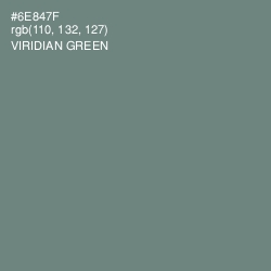 #6E847F - Viridian Green Color Image