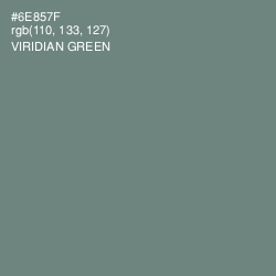 #6E857F - Viridian Green Color Image
