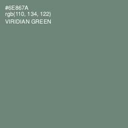 #6E867A - Viridian Green Color Image