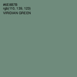 #6E8B7B - Viridian Green Color Image