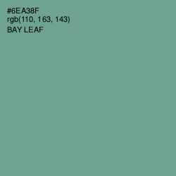 #6EA38F - Bay Leaf Color Image