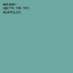 #6EA9A1 - Acapulco Color Image