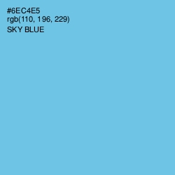 #6EC4E5 - Sky Blue Color Image