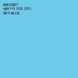 #6ECBE7 - Sky Blue Color Image