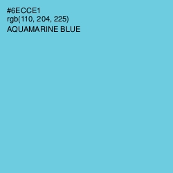 #6ECCE1 - Aquamarine Blue Color Image