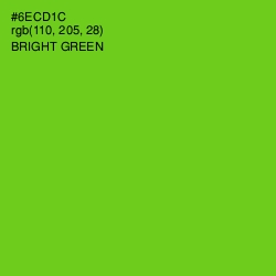 #6ECD1C - Bright Green Color Image