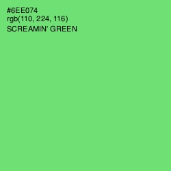 #6EE074 - Screamin' Green Color Image