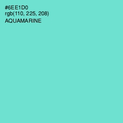 #6EE1D0 - Aquamarine Color Image