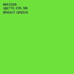 #6EE23A - Bright Green Color Image