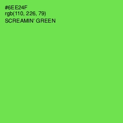 #6EE24F - Screamin' Green Color Image