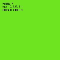 #6EE31F - Bright Green Color Image