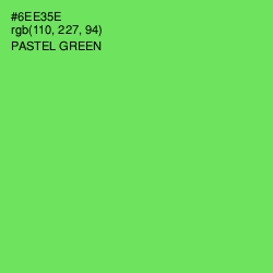 #6EE35E - Pastel Green Color Image