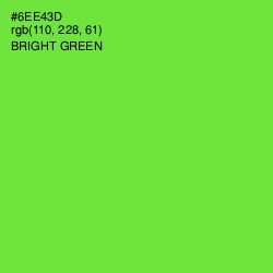 #6EE43D - Bright Green Color Image