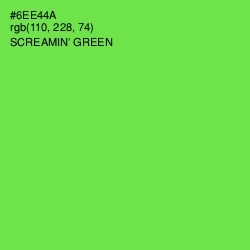 #6EE44A - Screamin' Green Color Image