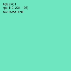 #6EE7C1 - Aquamarine Color Image
