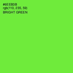 #6EEB3B - Bright Green Color Image