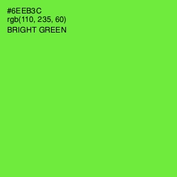 #6EEB3C - Bright Green Color Image