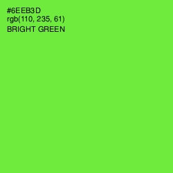 #6EEB3D - Bright Green Color Image