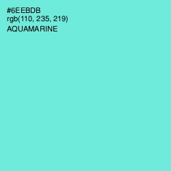 #6EEBDB - Aquamarine Color Image