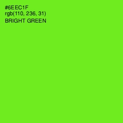 #6EEC1F - Bright Green Color Image