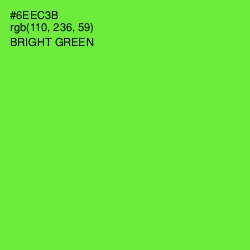 #6EEC3B - Bright Green Color Image