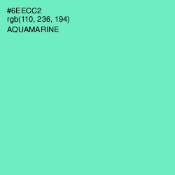 #6EECC2 - Aquamarine Color Image